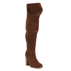LOGAN coffee bean Suede Oil Cow Wide Calf Tall Shaft Boots